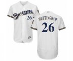 Milwaukee Brewers Jacob Nottingham White Alternate Flex Base Authentic Collection Baseball Player Jersey