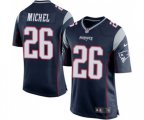 New England Patriots #26 Sony Michel Game Navy Blue Team Color Football Jersey