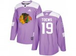 Chicago Blackhawks #19 Jonathan Toews Purple Authentic Fights Cancer Stitched NHL Jersey