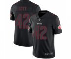 San Francisco 49ers #42 Ronnie Lott Limited Black Rush Impact Football Jersey