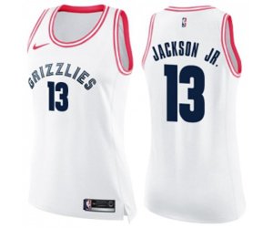 Women\'s Memphis Grizzlies #13 Jaren Jackson Jr. Swingman White Pink Fashion Basketball Jersey
