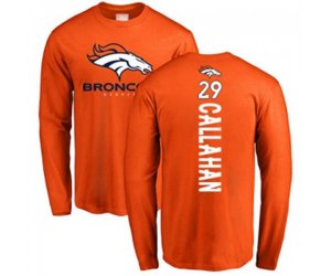 Denver Broncos #29 Bryce Callahan Orange Backer Long Sleeve T-Shirt