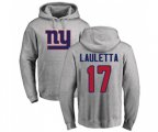 New York Giants #17 Kyle Lauletta Ash Name & Number Logo Pullover Hoodie