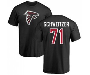 Football Atlanta Falcons #71 Wes Schweitzer Black Name & Number Logo T-Shirt