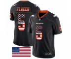 Denver Broncos #5 Joe Flacco Limited Black Rush USA Flag Football Jersey