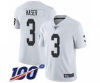 Oakland Raiders #3 Drew Kaser White Vapor Untouchable Limited Player 100th Season Football Jersey