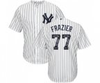 New York Yankees #77 Clint Frazier Authentic White Team Logo Fashion MLB Jersey