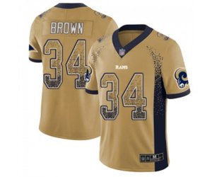 Los Angeles Rams #34 Malcolm Brown Limited Gold Rush Drift Fashion Football Jersey
