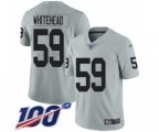 Oakland Raiders #59 Tahir Whitehead Limited Silver Inverted Legend 100th Season Football Jersey