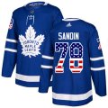 Toronto Maple Leafs #78 Rasmus Sandin Authentic Royal Blue USA Flag Fashion NHL Jersey