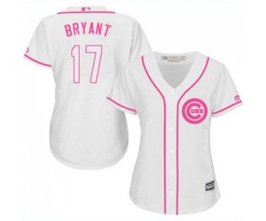 Women\'s Chicago Cubs #17 Kris Bryant Authentic White Fashion Baseball Jersey