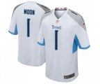 Tennessee Titans #1 Warren Moon Game White Football Jersey