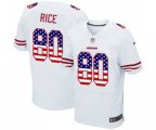 San Francisco 49ers #80 Jerry Rice Elite White Road USA Flag Fashion Football Jersey