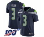 Seattle Seahawks #3 Russell Wilson Navy Blue Team Color Vapor Untouchable Limited Player 100th Season Football Jersey