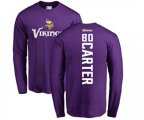 Minnesota Vikings #80 Cris Carter Purple Backer Long Sleeve T-Shirt