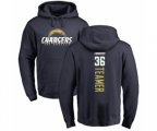 Los Angeles Chargers #36 Roderic Teamer Navy Blue Backer Pullover Hoodie