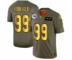 Los Angeles Rams #99 Aaron Donald Limited Olive Gold 2019 Salute to Service Football Jersey