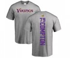 Minnesota Vikings #79 Tom Compton Ash Backer T-Shirt