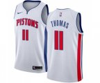 Detroit Pistons #11 Isiah Thomas Authentic White Home Basketball Jersey - Association Edition