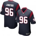 Houston Texans #96 Kendall Langford Game Navy Blue Team Color NFL Jersey