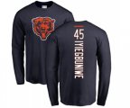 Chicago Bears #45 Joel Iyiegbuniwe Navy Blue Backer Long Sleeve T-Shirt