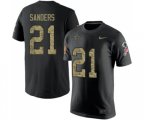 Dallas Cowboys #21 Deion Sanders Black Camo Salute to Service T-Shirt