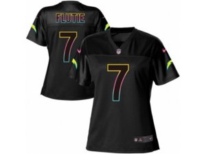 Women Los Angeles Chargers #7 Doug Flutie Game Black Fashion NFL Jersey