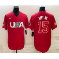 USA Baseball #15 Bobby Witt Jr 2023 Red World Baseball Classic Stitched Jersey