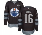 Edmonton Oilers #16 Jujhar Khaira Authentic Black 1917-2017 100th Anniversary NHL Jersey