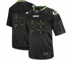 Green Bay Packers #12 Aaron Rodgers Elite New Lights Out Black Football Jersey