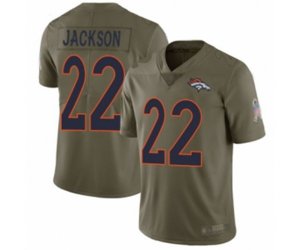Denver Broncos #22 Kareem Jackson Limited Olive 2017 Salute to Service Football Jersey