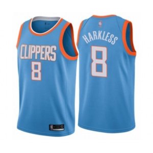 Los Angeles Clippers #8 Moe Harkless Authentic Blue Basketball Jersey - City Edition