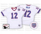 Buffalo Bills #12 Jim Kelly White Authentic Throwback Football Jersey