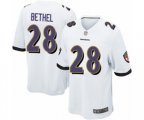 Baltimore Ravens #28 Justin Bethel Game White Football Jersey