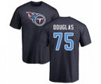 Tennessee Titans #75 Jamil Douglas Navy Blue Name & Number Logo T-Shirt
