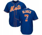 New York Mets #7 Gregor Blanco Authentic Royal Blue Team Logo Fashion Cool Base Baseball Jersey