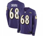 Baltimore Ravens #68 Matt Skura Limited Purple Therma Long Sleeve Football Jersey