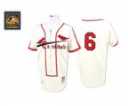 St. Louis Cardinals #6 Stan Musial Authentic Cream Throwback Baseball Jersey