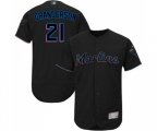 Miami Marlins #21 Curtis Granderson Black Alternate Flex Base Authentic Collection Baseball Jersey