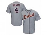 Detroit Tigers #4 Omar Infante Replica Grey Road Cool Base MLB Jersey