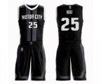 Detroit Pistons #25 Derrick Rose Authentic Black Basketball Suit Jersey - City Edition