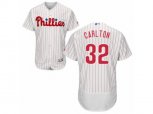 Philadelphia Phillies #32 Steve Carlton White Red Strip Flexbase Authentic Collection MLB Jersey