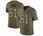 Detroit Lions #51 Jahlani Tavai Limited Olive Camo Salute to Service Football Jersey