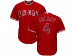 Los Angeles Angels of Anaheim #4 Brandon Phillips Authentic Red Team Logo Fashion Cool Base MLB Jersey
