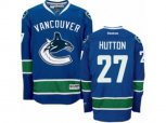 Vancouver Canucks #27 Ben Hutton Authentic Navy Blue Home NHL Jersey