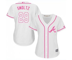 Women\'s Atlanta Braves #29 John Smoltz Replica White Fashion Cool Base Baseball Jersey
