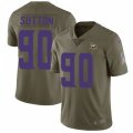 Minnesota Vikings #90 Will Sutton Limited Olive 2017 Salute to Service NFL Jersey