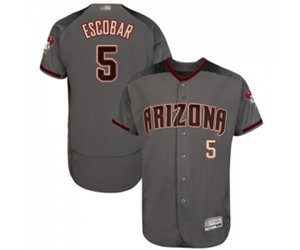 Arizona Diamondbacks #5 Eduardo Escobar Grey Road Authentic Collection Flex Base Baseball Jersey