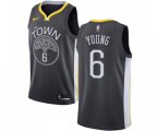 Golden State Warriors #6 Nick Young Authentic Black Basketball Jersey - Statement Edition