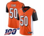 Cincinnati Bengals #50 Jordan Evans Orange Alternate Vapor Untouchable Limited Player 100th Season Football Jersey